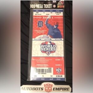 Mini MEGA TICKET Canvas MLB 2012 World Series Detroit Vs SF Giants Baseball Card